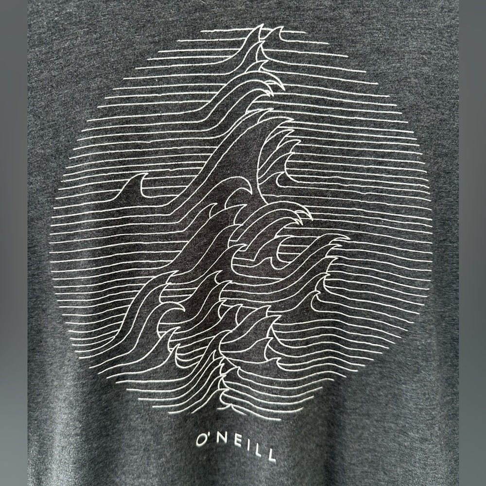 O’Neill Waves Gray Modern Fit Surfer BoarderTee Shirt Small - Picture 2 of 4